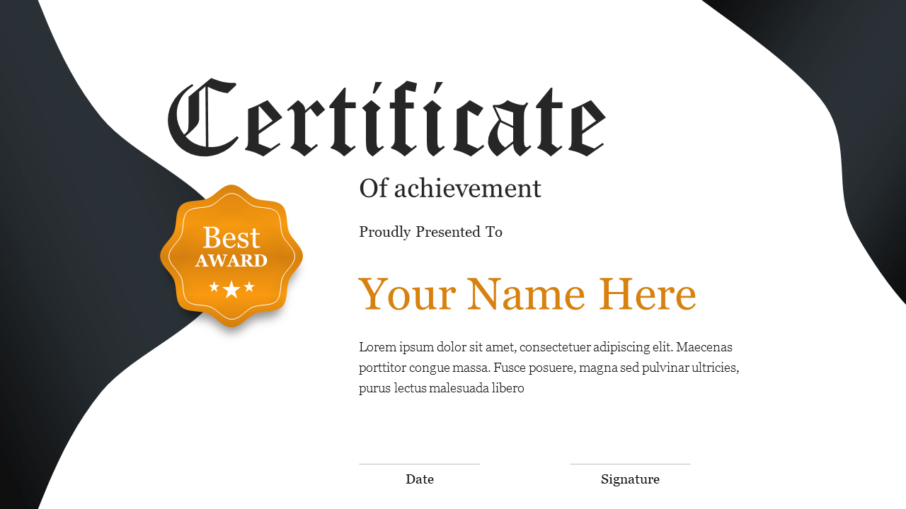 Certificate PowerPoint Template Download